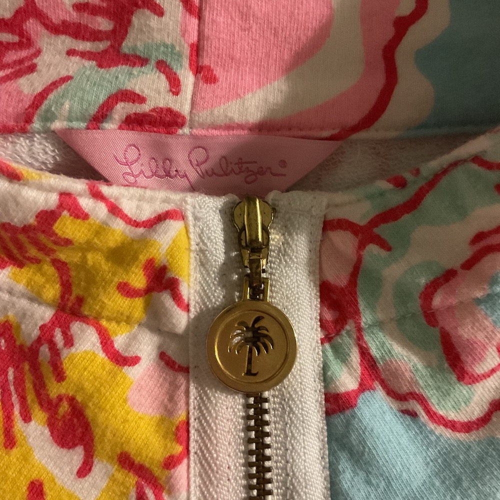 Lilly Pulitzer Breakwater Blue Lolita Skipper Popover Quarter Zip Sweatshirt‎ M - Picture 4 of 12